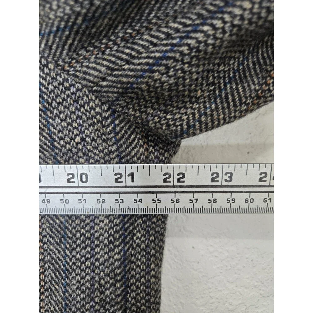 Pendleton Vintage Wool Western Jacket 42 Herringbone Suede Yoke Elbow Patches